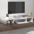vidaXL Stojan na monitor biely 80x24x10,5 cm masívna borovica