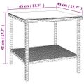 vidaXL Bočný stolík čierny 45x45x45 cm polyratan a tvrdené sklo