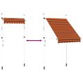 vidaXL Ručne zaťahovacia markíza 150 cm oranžová a hnedá