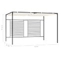 vidaXL Altánok so zaťahovacou strieškou 3x4x2,3 m krémový 180 g/m²