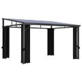 vidaXL Altánok so závesom 405x294x244 cm, antracitový