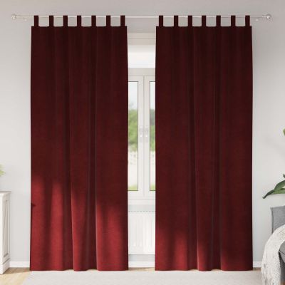 vidaXL Zatemňovacie závesy 2 pcs Víno červené 140 x 245 cm Zamat