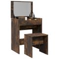 vidaXL Toaletný stolík a stolička dymový dub 60x40x113,5 cm