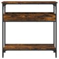 vidaXL Konzolový stolík s policou dymový dub 75x29x75 cm kompoz. drevo