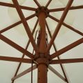 vidaXL Vonkajší slnečník s drevenou tyčou 330 cm, pieskovo biely