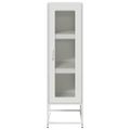 vidaXL Highboard White 36x39x123 cm Oceľ valcovaná za studena