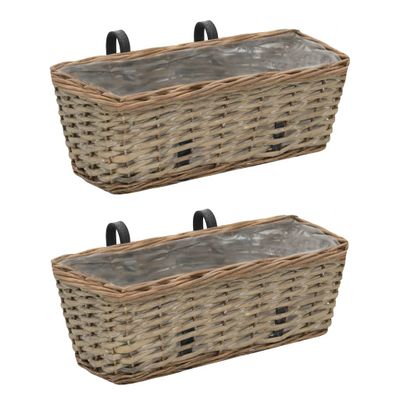 vidaXL Balkónové kvetináče 2 ks 40 cm prútené s PE vyložením