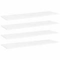 vidaXL Prídavné police 4 ks, biele 100x30x1,5 cm, drevotrieska