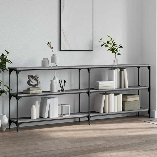 vidaXL Konzolový stolík sivý sonoma 200x29x75 cm kompozitné drevo