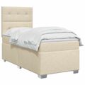 vidaXL Posteľ boxspring s matracom Krémová 80 x 200 cm Látka