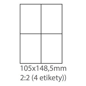 etikety samolepiace 105x148 univerzálne biele (100 listov A4/bal.)