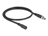 Prodlužovací šňůra - DC jack 5,5 x 2,1 mm (F) do DC jack 5,5 x 2,1 mm (M) šroubovací - 30 V - 2 A - 50 cm - černá