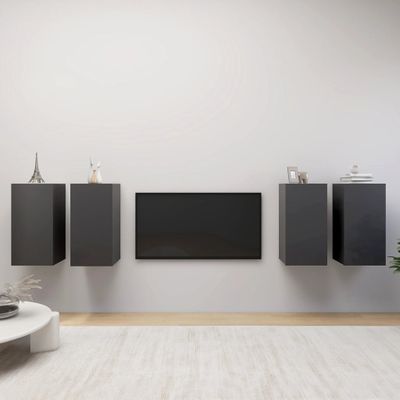 vidaXL TV skrinky 4 ks, sivé 30,5x30x60 cm, kompozitné drevo