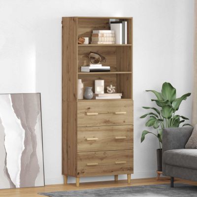 vidaXL Highboard Remeselný dub 69,5 x 32,5 x 180 cm Kompozitné drevo