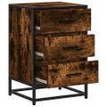 vidaXL Nočný stolík dymový dub 40x34,5x60 cm kompozitné drevo+kov