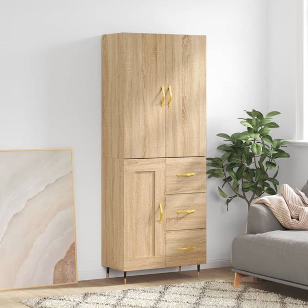 vidaXL Vysoká skrinka dub sonoma 69,5x34x180 cm spracované drevo