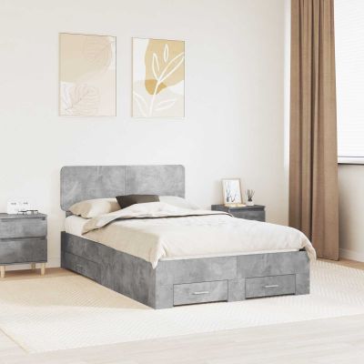 vidaXL Rám postele Betónová šedá 120 x 200 cm Kompozitné drevo