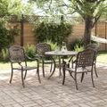 vidaXL Záhradný jedálenský set 5 ks Bronzová Hliník
