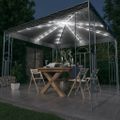 vidaXL Altánok s LED reťazou 300x300 cm, antracitový