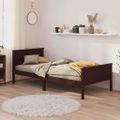 vidaXL Posteľný rám tmavohnedý borovicový masív 90x200 cm