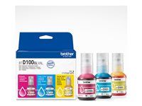 Brother BTD100CL Value Pack - 3-balení - Vysoká kapacita - žlutá, azurová, purpurová - originální - závěsný box - doplnění inkoustu - pro Brother DCP-T530DW, DCP-T730DW, MFC-T930DW