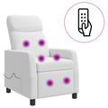 vidaXL Masážne relaxačné kreslo Biela Látka