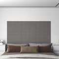 vidaXL Nástenné panely 12 ks bledosivé 60x15 cm látkové 1,08 m²