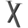 vidaXL Nohy konferenčného stolíka v tvare X, 2 ks, antracitové, 50 x (42-43) cm, oceľ