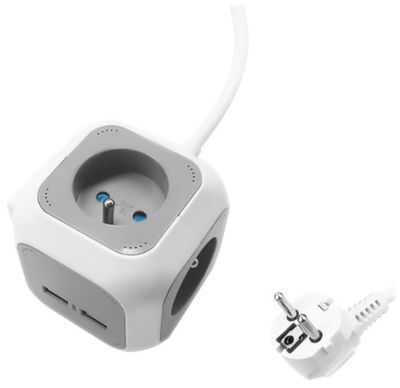 ORNO OR-AE-13144 Predĺžací zásuvka 1,4 m s USB nabíjačkou, sivá