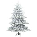 vidaXL Umelý Sklápací Vianočný Stromček Biela 150 cm PVC a oceľ