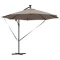 vidaXL Slnečník 294 x 294 x 248 cm Polyester a hliník Sivohnedá