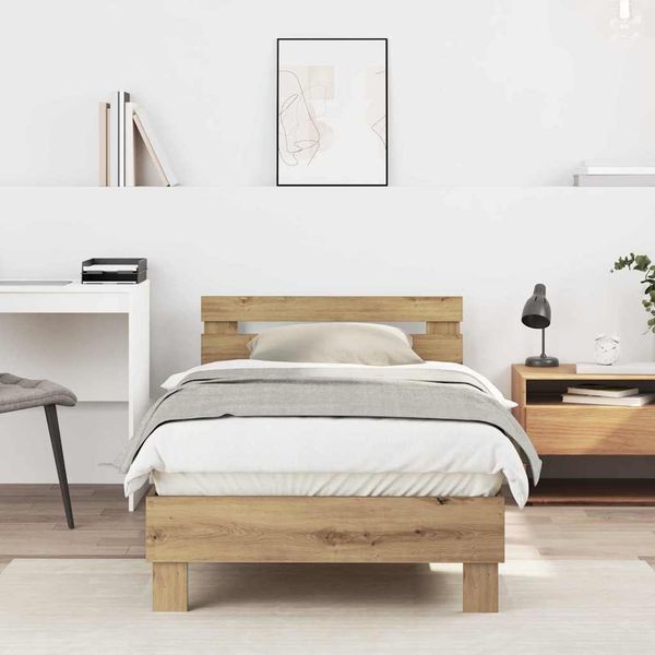 vidaXL Rám postele Remeselný dub 193 x 95 x 88 cm Kompozitné drevo