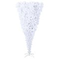 vidaXL Umelý vianočný stromček s 300 LED-i Biela 240 cm PVC a oceľ