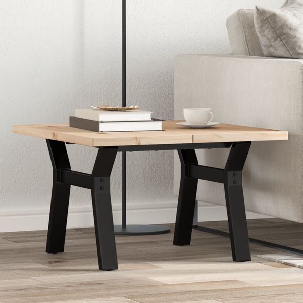 vidaXL Konferenčný stolík v tvare Y 60x60x40,5 cm borovica a oceľ