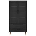 vidaXL Vitrínový kabinet s sklom MOLDE 90 x 35 x 175 cm Čierna