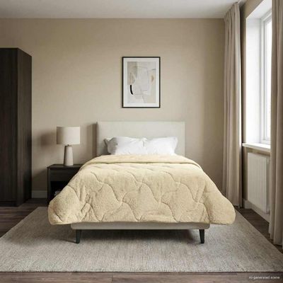 vidaXL Letná prikrývka Krémová 140 x 220 cm Mikrofáza a Teddy fleece