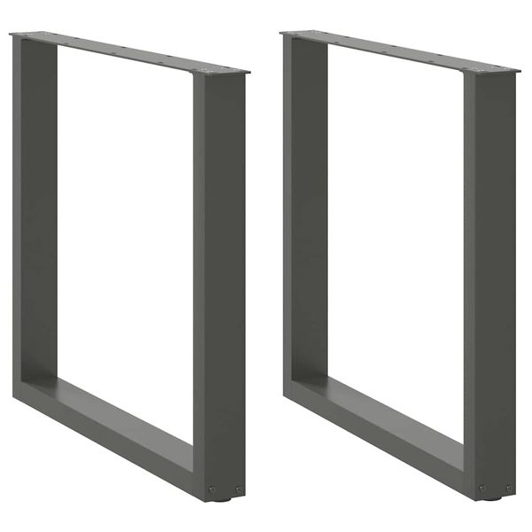 vidaXL Nohy k jedálenskému stolu v tvare U, 2 ks, antracitové, 80 x (72-73) cm, oceľ