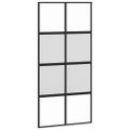 vidaXL Posuvné dvere s kovaním čierne 102,5x205 cm tvrdené sklo