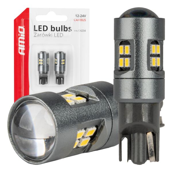 LED žiarovky CANBUS T10 W5W 16SMD 2016 Biele 12V/24V AMIO-04234