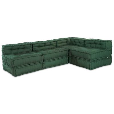 vidaXL Modulová pohovka 4 pcs Zelená Látka