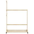vidaXL Vešiak na oblečenie s háčikmi a kolieskami 100x35x157 cm bambusový