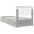 vidaXL Rám postele Sivý Sonoma a striebro 75 x 190 cm Kompozitné drevo