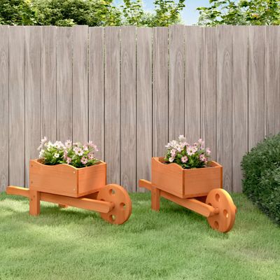 vidaXL Fúrikové kvetináče 2 ks 47x15x19 cm jedľový masív