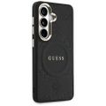 Puzdro Guess Saffiano Peony Embossed Ring MagSafe pre Samsung Galaxy S26 Plus čierne