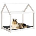 vidaXL Posteľ pre psa biela 101x70x90 cm borovicový masív