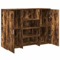 vidaXL Recepčný stôl dymový dub 135x50x103,5 cm kompozitné drevo