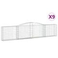 vidaXL Oblúkové gabionové koše 9 ks 400x30x80/100cm pozinkované železo