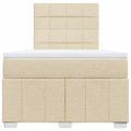 vidaXL Boxspring posteľ s matracom krémová 120x190 cm látka