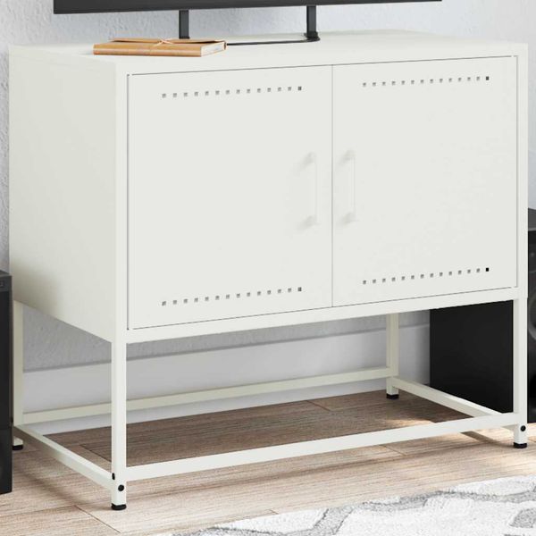 vidaXL TV skrinka biela 68,5x39x60,5 cm oceľ