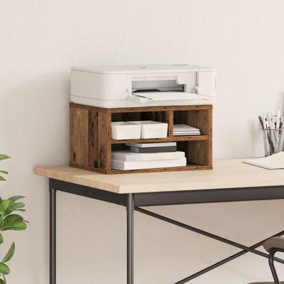 vidaXL Stojan na tlačiareň s úložiskom Staré drevo 40 x 32 x 22,5 cm